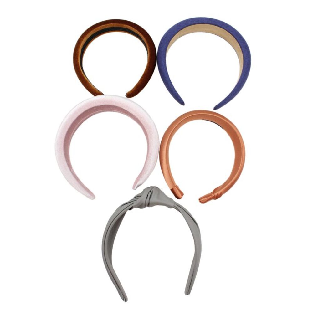 L. Erickson Womens Satin Puffy Headband Copper Set of 5